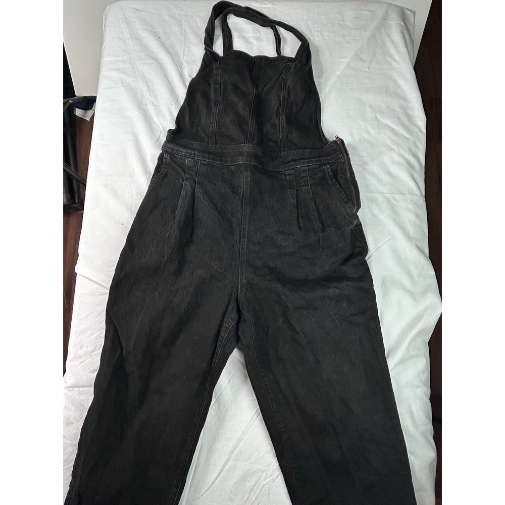 Vtg Madewell Overalls Black Tapered Size 12 Crisscross Zipper Side - Picture 2 of 13